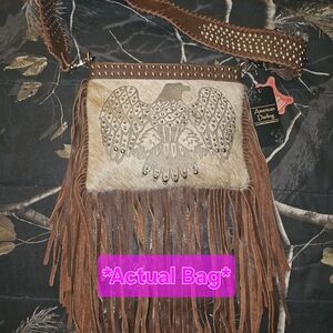 American Darling Brown Fringe Crossbody Bag